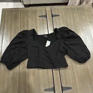 Cropped Black Express Blouse
